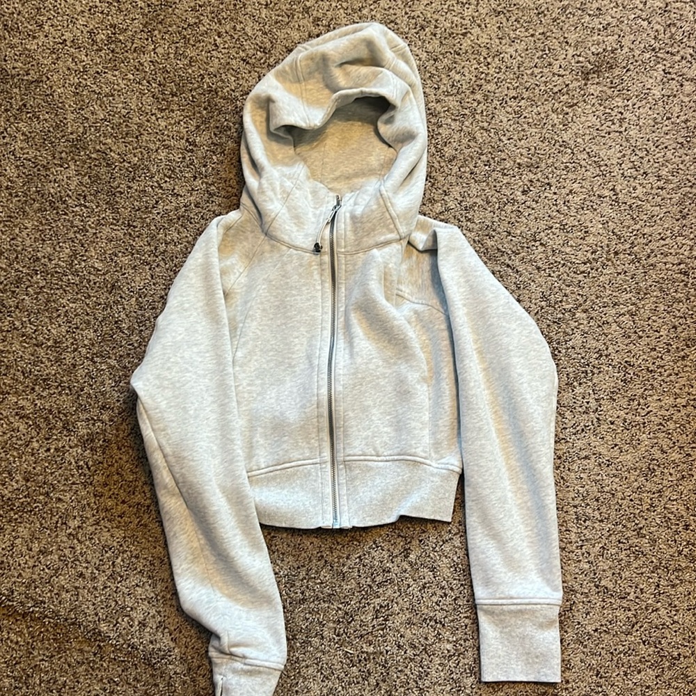 Lululemon Grey Scuba Full Zip Crop